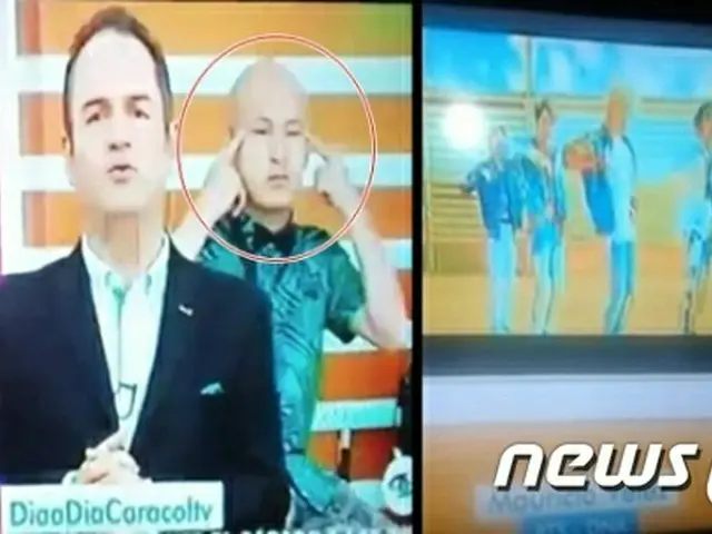 コロンビアの番組で韓国ボーイズグループ「防弾少年団」に対する人種差別的なジェスチャーをして物議を醸している。(提供:news1)