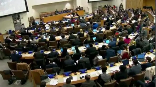 国連総会第３委員会（人権）が北朝鮮の人権侵害を非難する決議を採択した（国連ウェブＴＶより）＝（聯合ニュース）