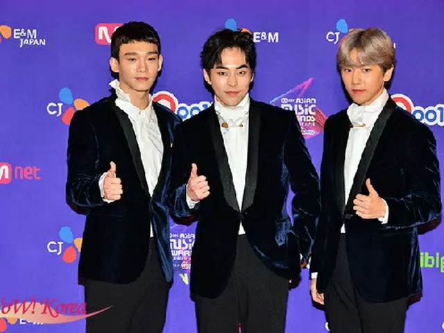 「EXO-CBX」左からCHEN、XIUMIN、BAEK HYUN