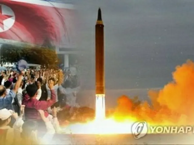 北朝鮮の弾道ミサイル（聯合ニュースＴＶ提供）＝（聯合ニュース）