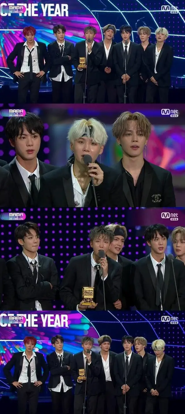 韓国ボーイズグループ「防弾少年団」が、「2017MAMA In Hong Kong」で大賞を受賞した。（提供:OSEN）