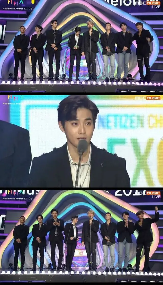 韓国ボーイズグループ「EXO」が、ネットユーザー人気賞を受賞した。（提供:OSEN）
