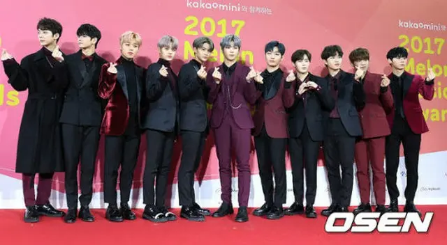 歌手ブランド評判2017年12月のビッグデータ分析結果、1位となった「Wanna One」。（提供:OSEN）