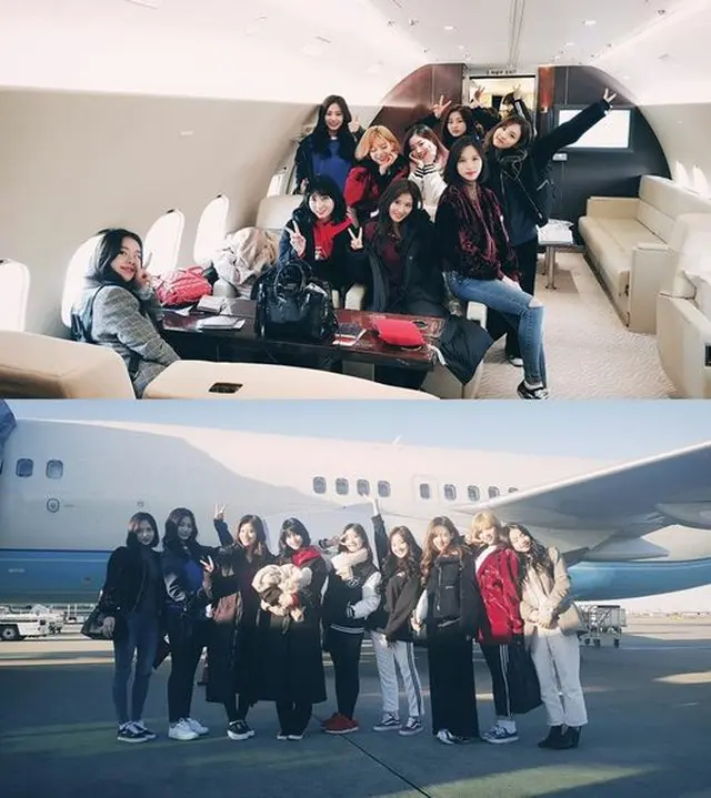 「TWICE」、チャーター機での記念写真公開！紅白リハから韓国の音楽祭に向け大忙し（提供:OSEN）