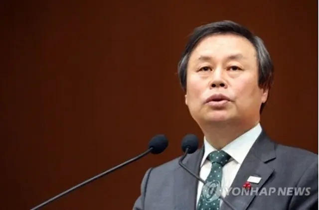 文化体育観光部の仕事始め式であいさつする都長官＝２日、世宗（聯合ニュース）