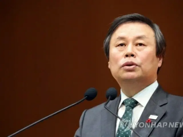 文化体育観光部の仕事始め式であいさつする都長官＝２日、世宗（聯合ニュース）