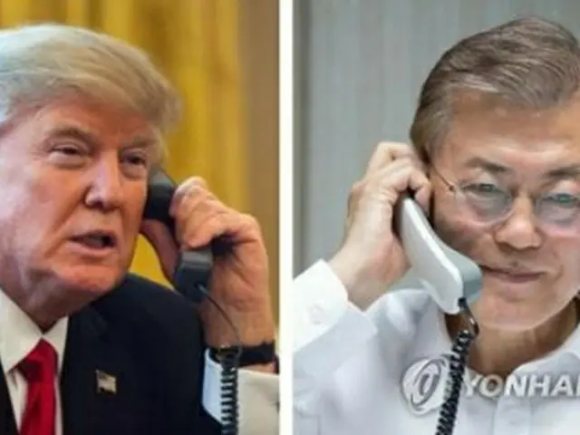 文大統領（右）とトランプ大統領（資料写真）＝（聯合ニュース）