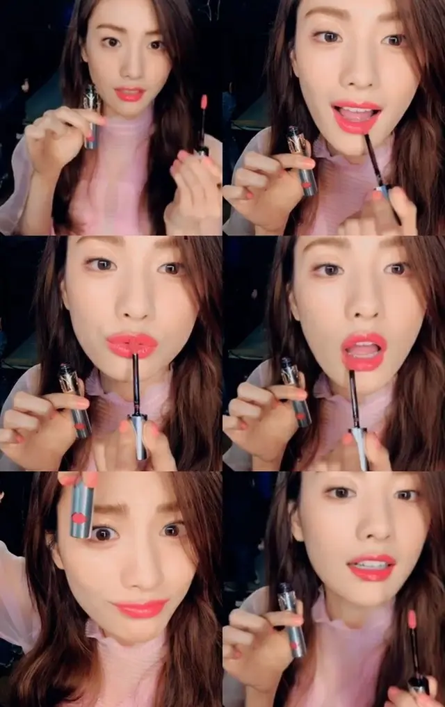 「AFTERSCHOOL」ナナ、一足はやく“春色”リップグロスを紹介＝韓国(提供:news1）