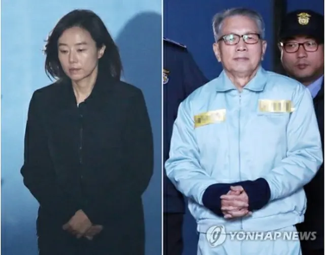 控訴審で実刑判決を受けた金淇春被告（右）と趙允旋被告＝２３日、ソウル（聯合ニュース）