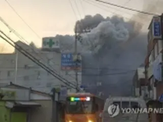 韓国南東部の病院火災　３０人以上死亡＝１・２階で死者多数