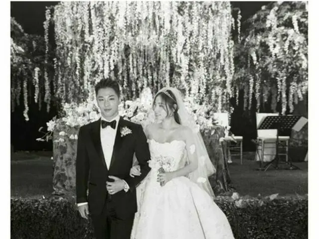 「BIGBANG」テヤンと女優ミン・ヒョリンが3日、結婚式と披露宴を執り行い、夫婦になった。(提供:OSEN）