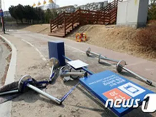 強風で江陵オリンピックパークの屋外施設運営、全面中断＝韓国