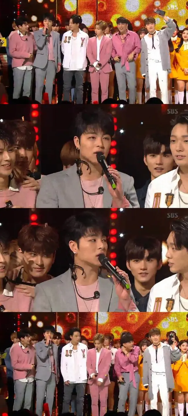 YGエンターテインメントのヤン・ヒョンソク代表が、「iKON」の「人気歌謡」1位を祝福した。（提供:OSEN）