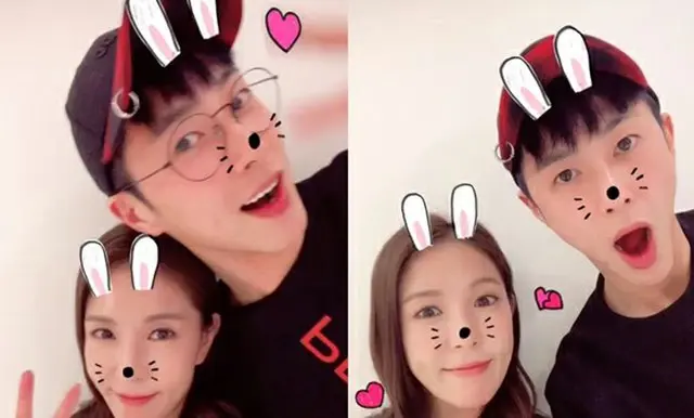 韓国歌手BoAが、ボーイズグループ「東方神起」メンバーのユンホとの仲睦まじい写真を公開した。（提供:OSEN）