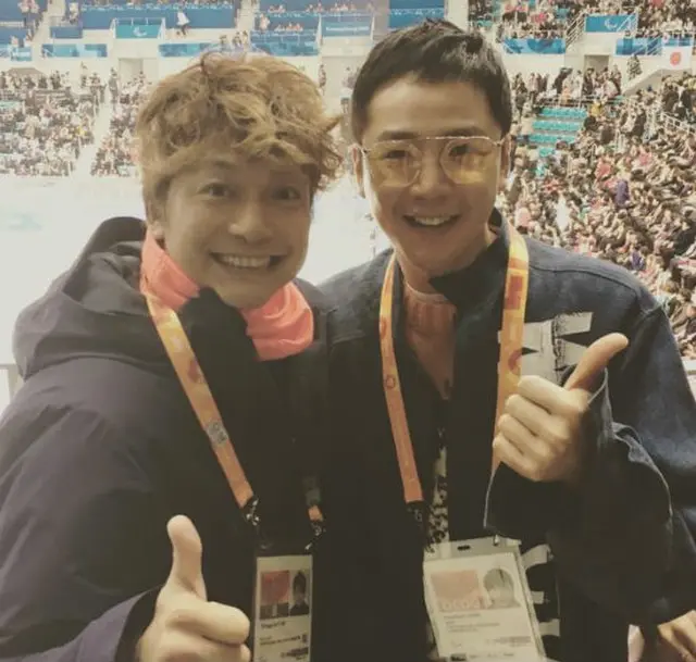 香取慎吾が10日、自身のInstagramにチャン・グンソクと撮った写真を公開した。（提供:OSEN）