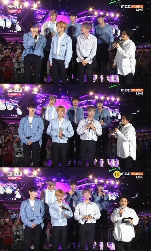 韓国ボーイズグループ「Wanna One」が、1位の公約として「セクシーバージョンで『BOOMERANG』を歌う」と宣言した。（提供:OSEN）
