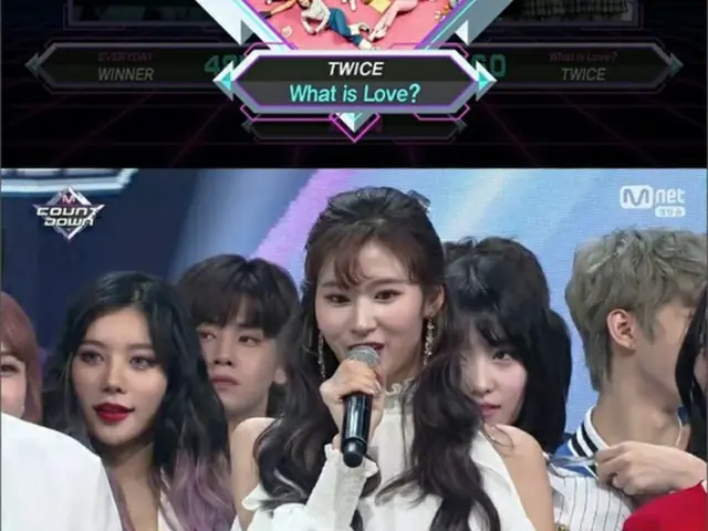 韓国ガールズグループ「TWICE」がMnetの音楽番組「M COUNTDOWN」で1位を獲得した。（提供:OSEN）