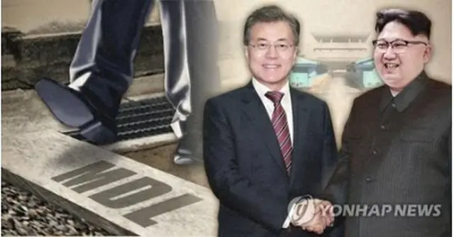 文大統領（左）と金委員長（コラージュ）＝（聯合ニュース）