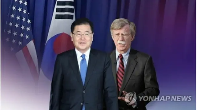 鄭氏（左）とボルトン氏（コラージュ）＝（聯合ニュース）