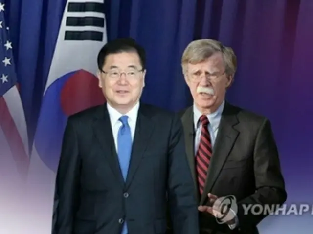 鄭氏（左）とボルトン氏（コラージュ）＝（聯合ニュース）