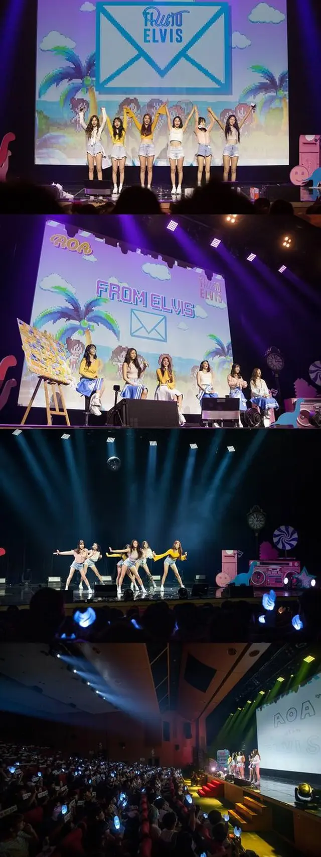 「AOA」が6月30日、ソウル・成均館大学の新千年ホールでファンミーティング「T(W)O ELVIS」を開催し、ファンと触れ合った。（提供:OSEN）