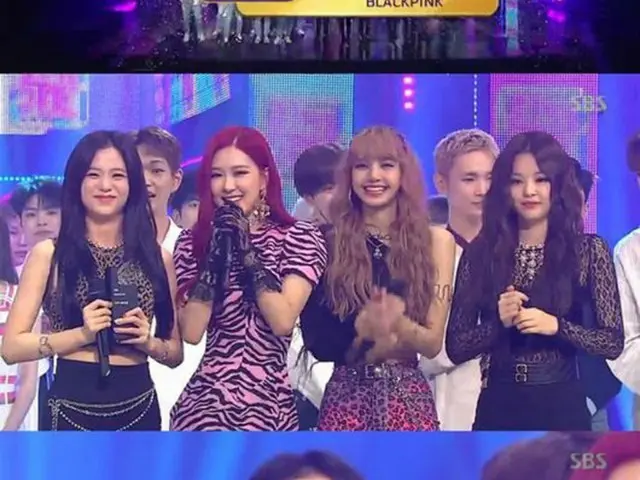 SBS「人気歌謡」で「BLACKPINK」が1位のトロフィーを手にし、6冠を獲得した。（提供:OSEN）