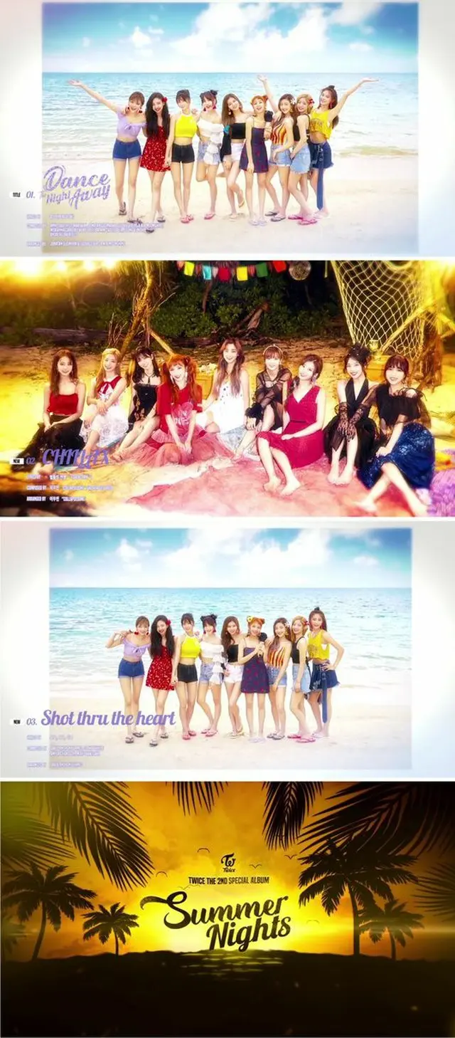 9日、2ndスペシャルアルバム「Summer Nights」をリリースする「TWICE」が、タイトル曲「Dance The Night Away」、「CHILLAX」、「Shot thru the heart」のティーザー映像を公開した。（提供:OSEN）