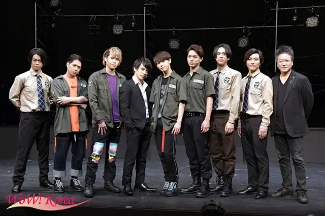 左から今井稜、SHUN、碕理人、米原幸佑、カラム、加藤良輔、三浦海里、矢内康洋、錦織一清