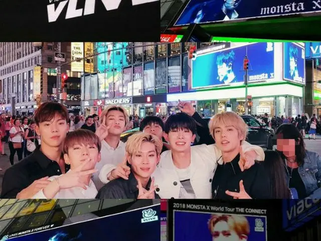 「MONSTA X」が米国・ニューヨーク・タイムズスクエア広告看板に登場した。（提供:OSEN）