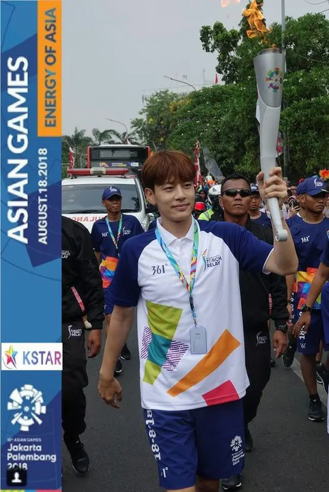韓国歌手SE7ENがアジア大会2018ジャカルタの聖火リレーの走者として参加した。（提供:OSEN）