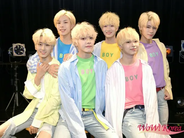 「NewKidd」上段左からフィ、ウチョル、チェジアン、下段左からジンクォン、チハンソル、ユンミン