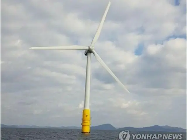 五島市に設置された浮体式洋上風力発電機（蔚山市提供）＝（聯合ニュース）