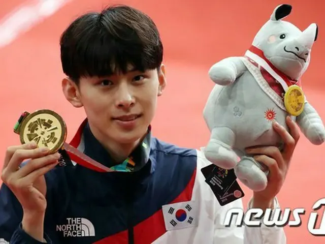 ＜2018ア大会＞キム・テフン、テコンドー男子58キロ級で金メダル