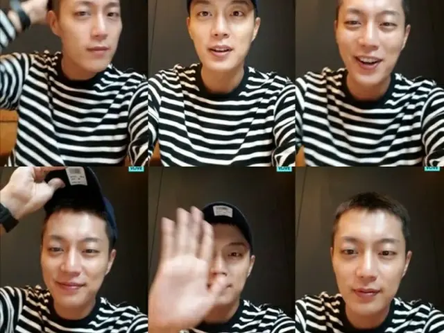 「Highlight」ユン・ドゥジュン、入隊直前に訓練所近くからV LIVE…6分間に渡りファンと疎通（提供:news1）