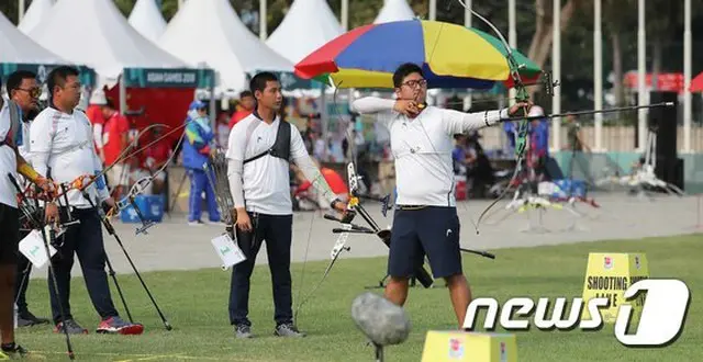 ＜2018ア大会＞韓国男子アーチェリー、団体戦でチャイニーズ・タイペイに敗れ銀メダル（提供:news1）