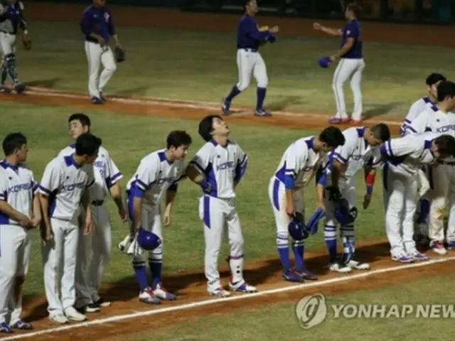 台湾に１ー２で敗北した韓国代表＝２６日、ジャカルタ（聯合ニュース）