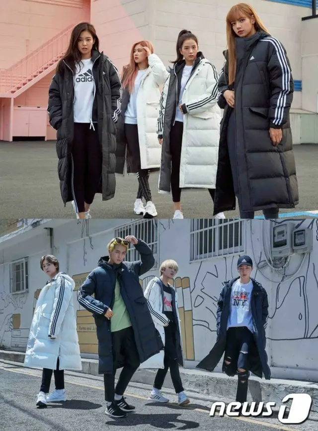 アディダス、「BLACKPINK」＆「WINNER」のロングダウンコート画報公開＝韓国