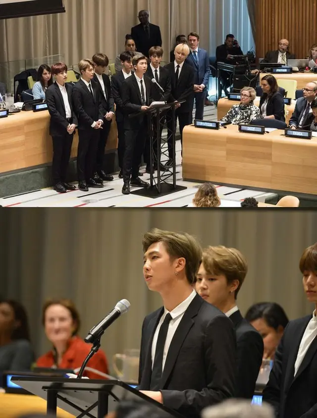韓国アイドルグループ「防弾少年団（BTS）」が韓国歌手初の国連総会演説を行い、若い世代のためのメッセージを全世界に伝えた。（提供:news1）
