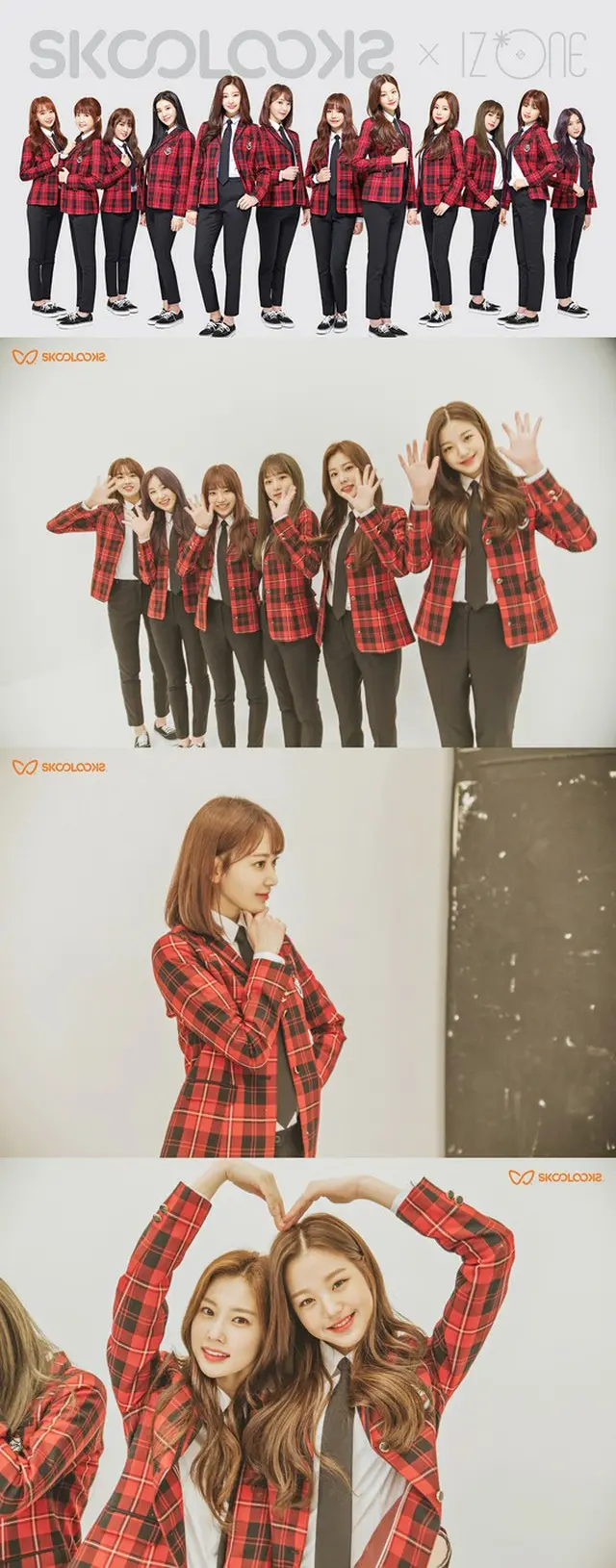 韓国学生服ブランドSKOOLOOKS、日韓ガールズグループ「IZ*ONE」を専属モデルに抜てき（提供:news1）
