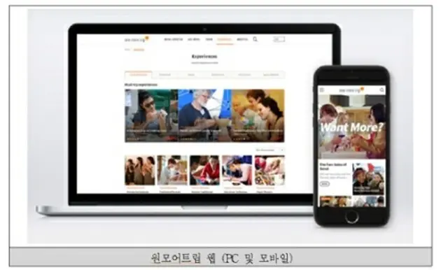 「ワンモアトリップ」のＰＣ版とスマホ版（ソウル市提供）＝（聯合ニュース）