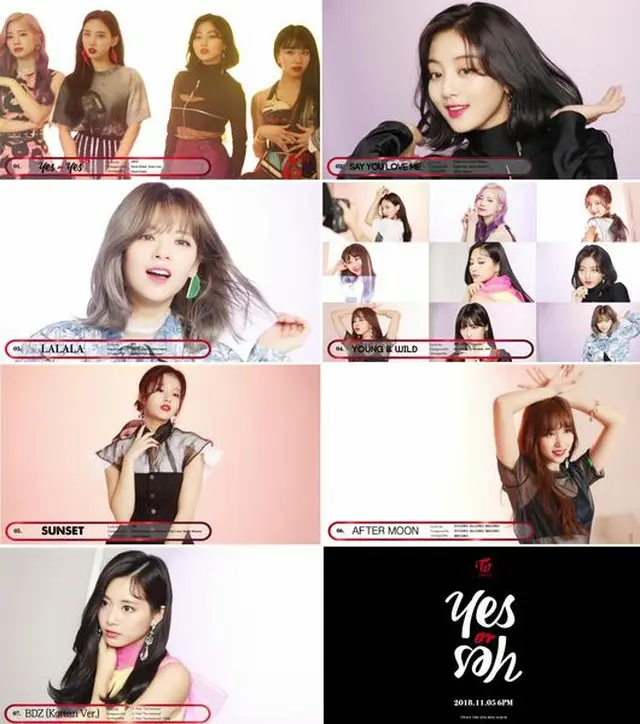 「TWICE」がカムバックを翌日に控え、6thミニアルバム「YES or YES」に収録される7トラックの試聴音源を公開し、話題となっている。（提供:OSEN）