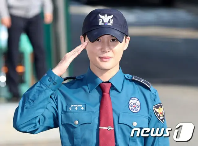 韓国男性グループ「JYJ」のキム・ジュンス（31）が21か月間の義務警察服務を終えて、除隊した。（提供:news1）