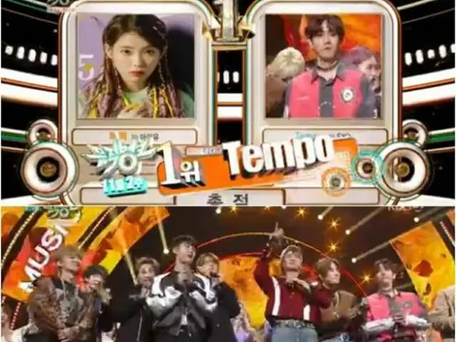 人気アイドルグループ「EXO」が、「ミュージックバンク」で1位を獲得した。(提供:OSEN)