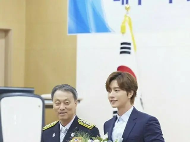 韓国俳優パク・ヘジンが消防庁の名誉消防官に任命された。（写真提供:OSEN）