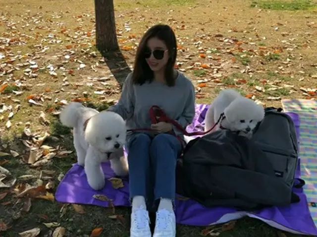 韓国女優シン・セギョンと一緒に暮らす可愛らしい愛犬2匹が話題になっている。（写真提供:OSEN）