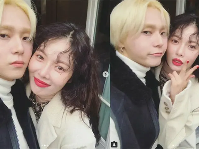 ヒョナ＆イドン、撮影地フランスでも“ラブスタグラム”は健在（イドンのInstagramより）
