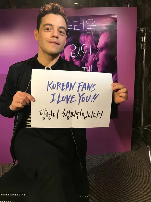 ”天才ボーカル”フレディ演じたラミ・マレック、「ボヘミアン・ラプソディ」の韓国700万人突破を記念しハングルでメッセージ（画像:OSEN）