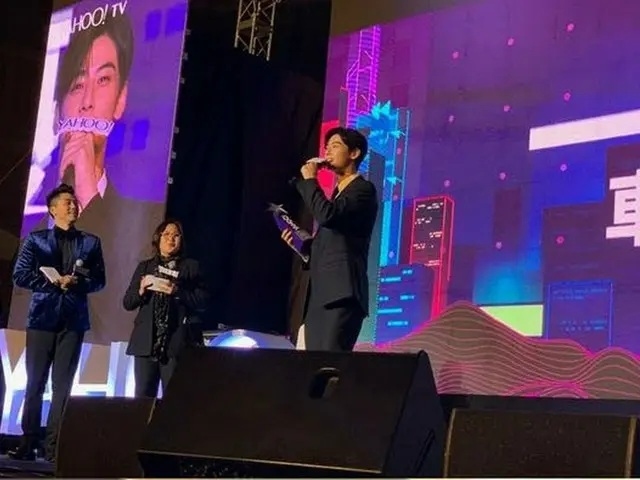 人気アイドルグループ「ASTRO」チャ・ウヌが、香港の夜を華麗に輝かせた。（提供:OSEN)