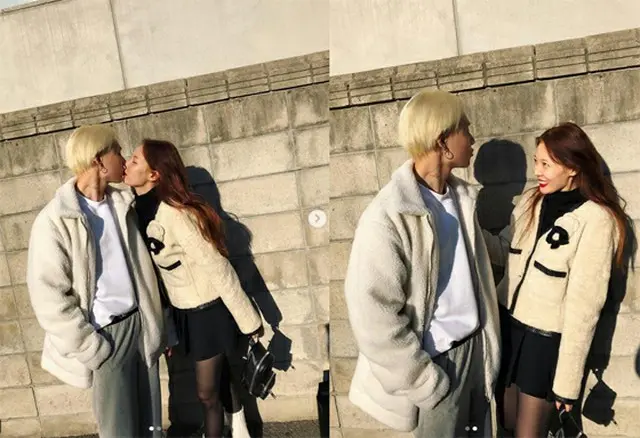 ヒョナ＆イドン、今度は揃って“キス写真”を公開…アイドル現役中にはありえなかった光景（イドンのInstagramより）