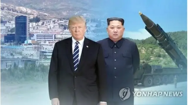 トランプ大統領（左）と金委員長（コラージュ）＝（聯合ニュースTV）